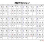 Free Download Printable Calendar 2020 In One Page Clean Design