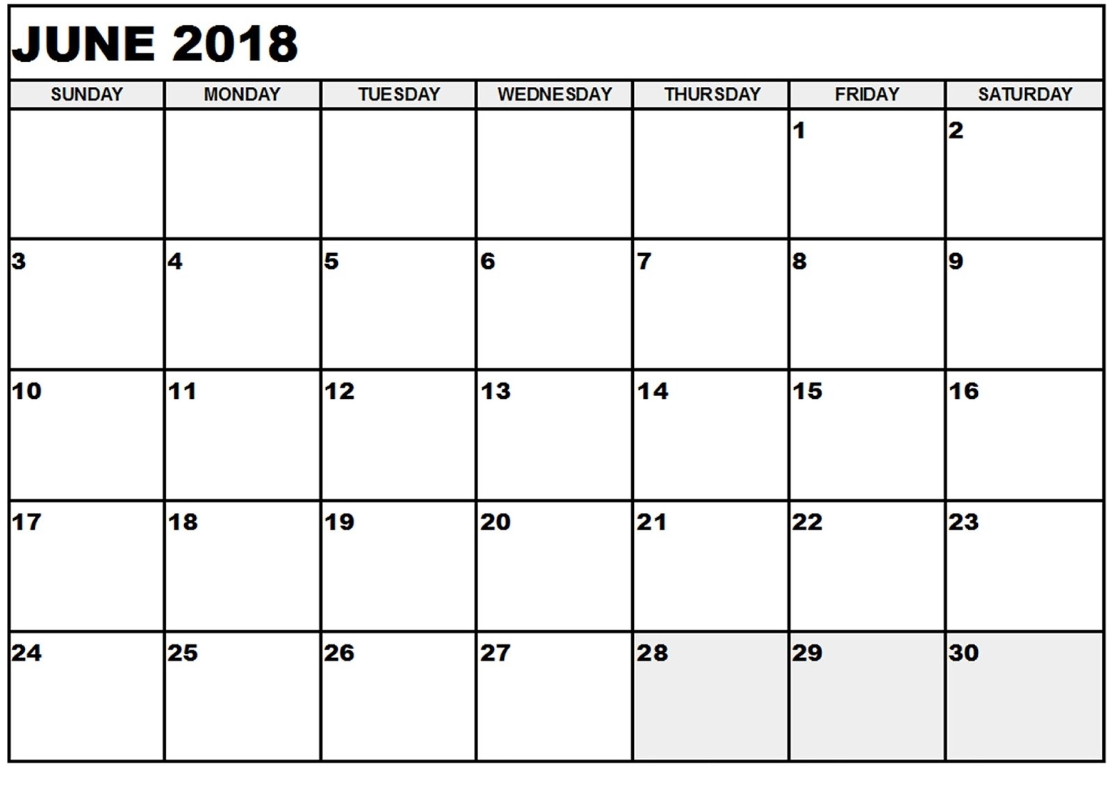 Free June 2018 Calendar Printable Blank Templates Word Pdf 2018 