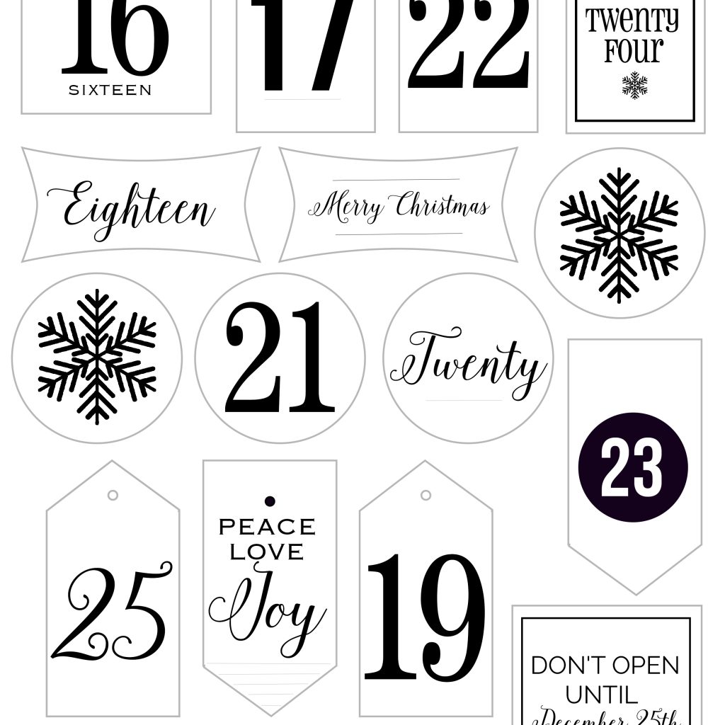 Free Printable Advent Calendar Tags Christmas Printables Advent