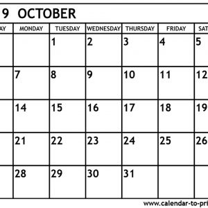 Free Printable Calendar Oct 2019 October 2019 Calendar Printable