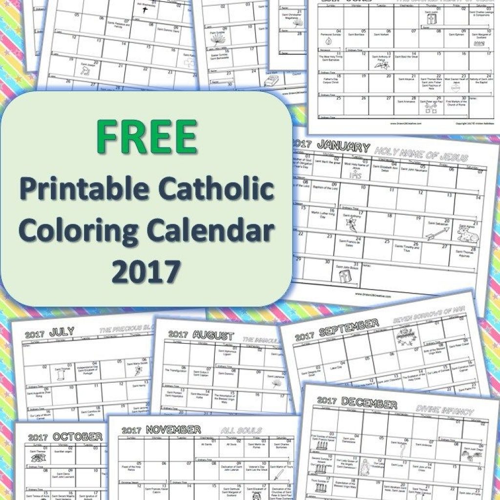 Free Printable Catholic Coloring Calendar 2017 Praylearn 1