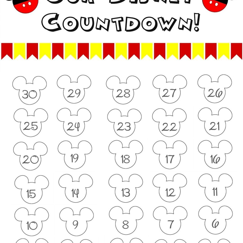 Free Printable Countdown Calendar For Kids Disney World Countdown