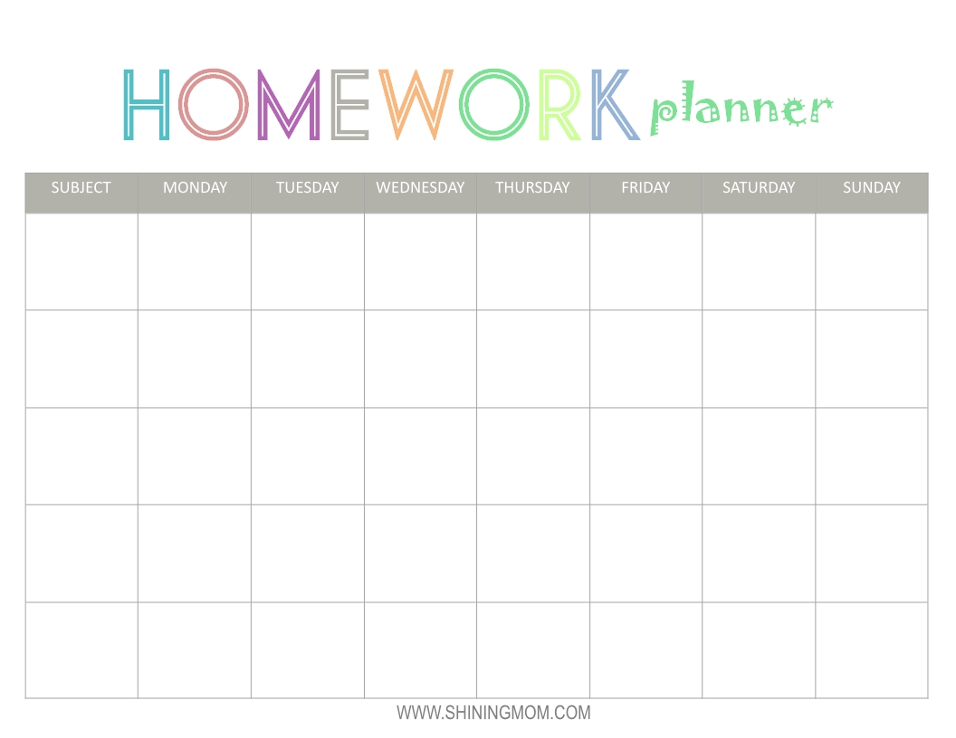 Free Printable Homework Planner Top Free Printables Pinterest