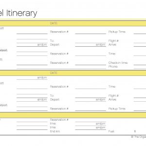 Free Printable Travel Itinerary Itineraries Etc Pinterest