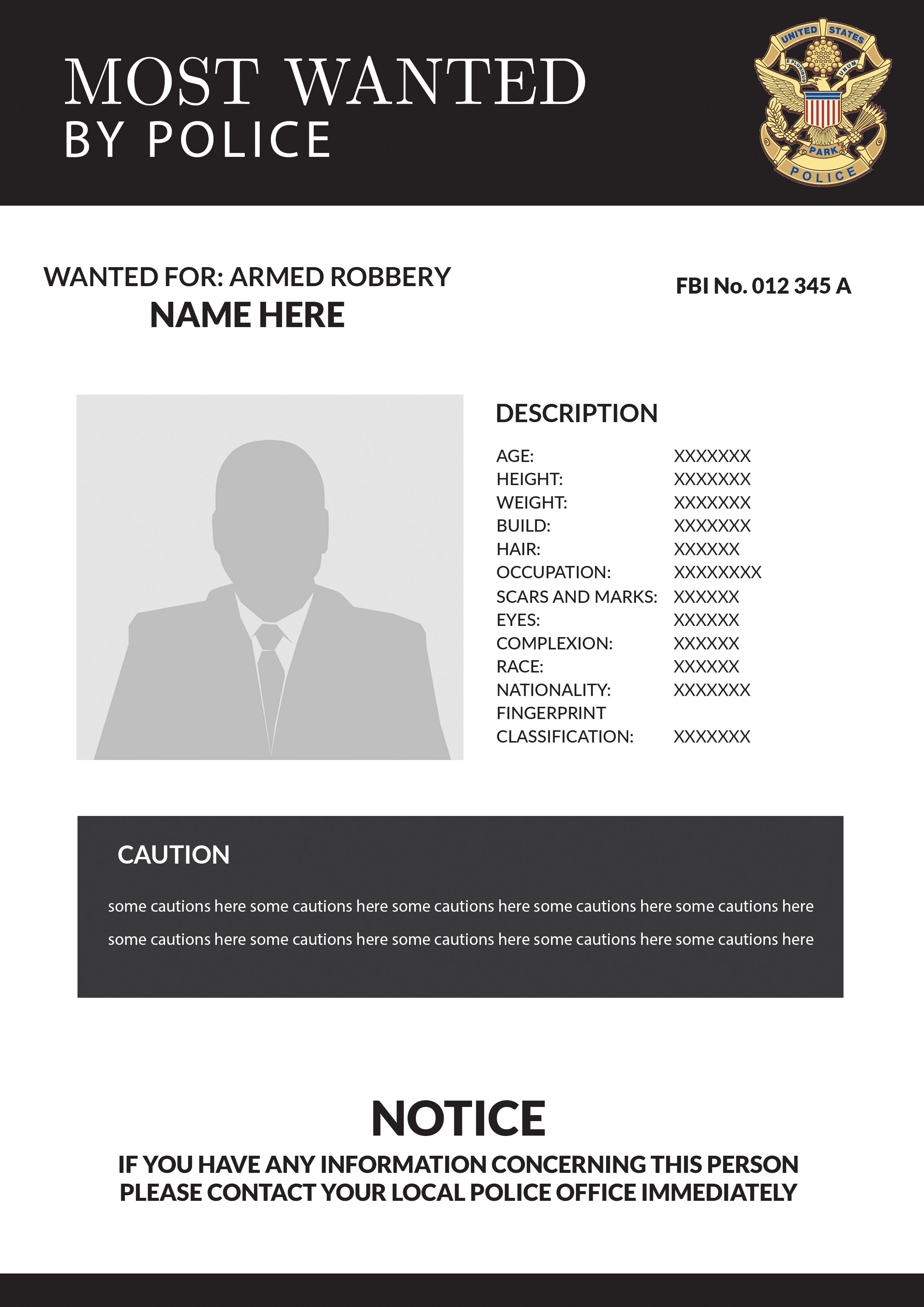 Free Wanted Poster Template 25 Customizable Design Templates