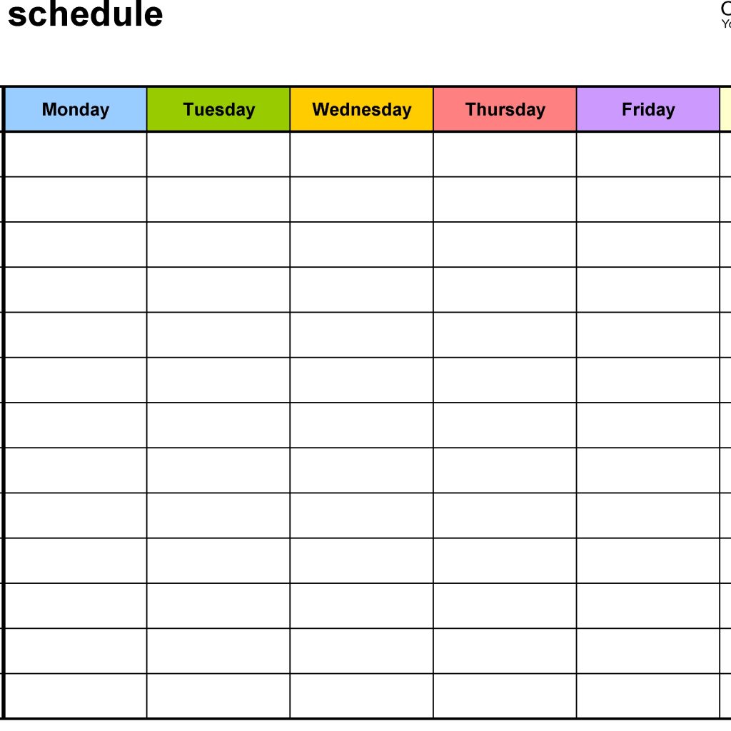 Free Weekly Schedule Templates For Word 18 Templates