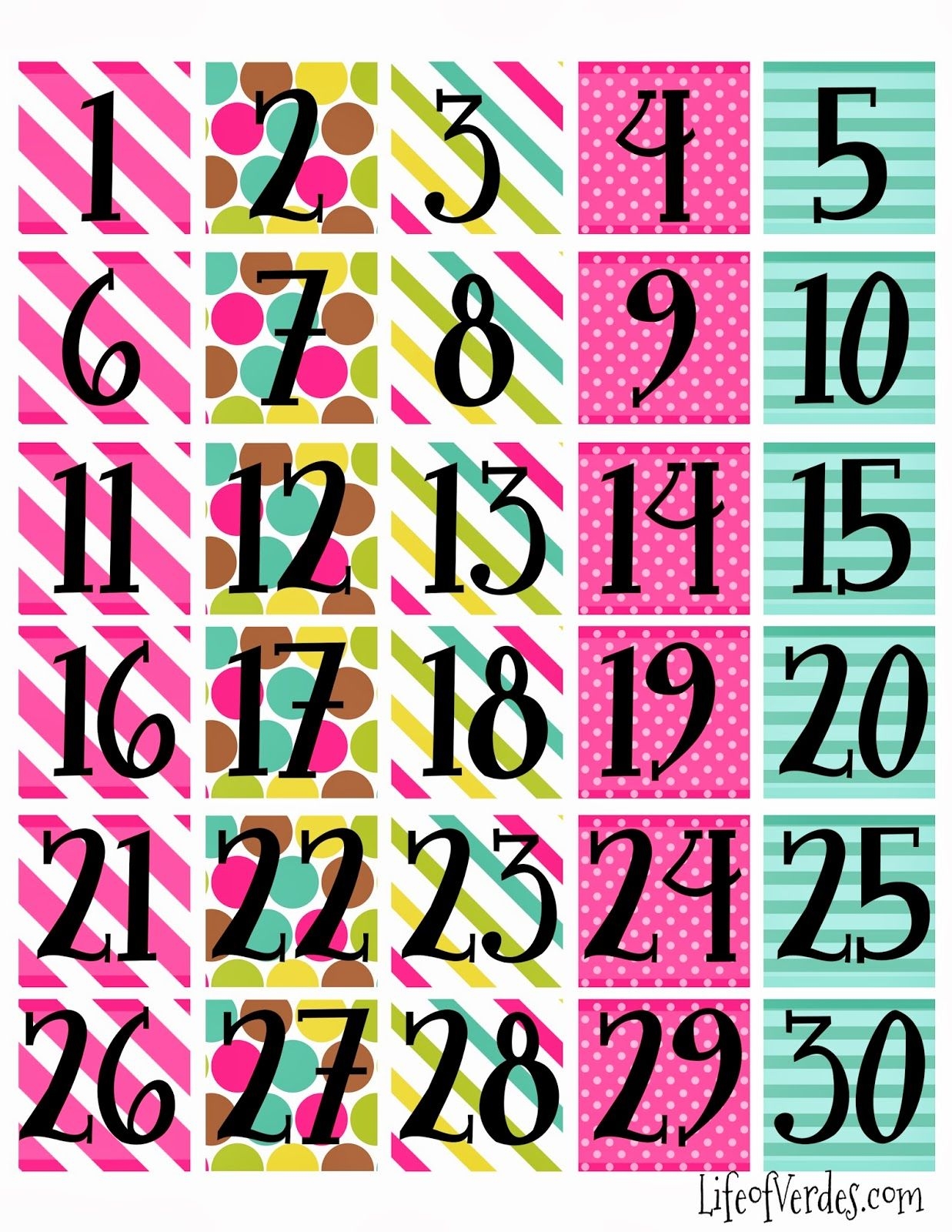 Freeprintablecalendarnumbers Household Info Calendar Numbers 