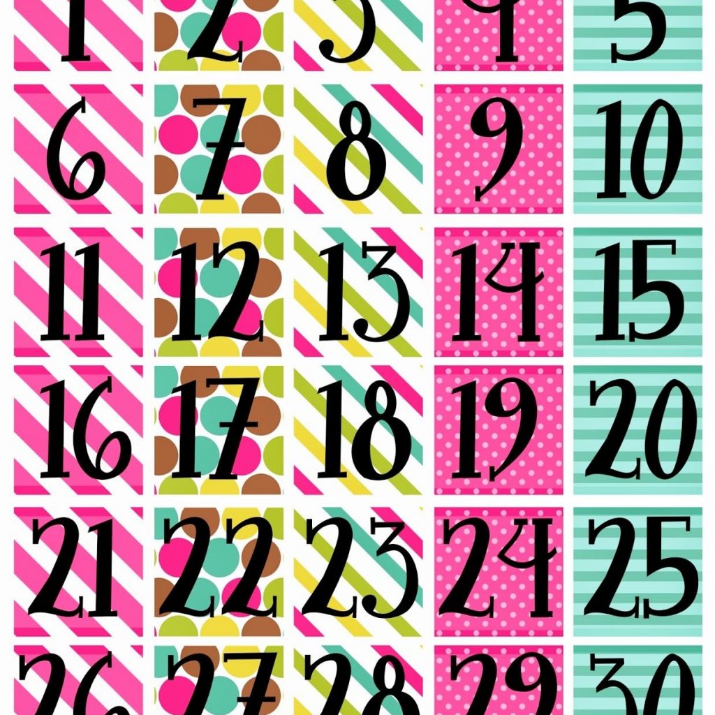 Freeprintablecalendarnumbers Household Info Calendar Numbers