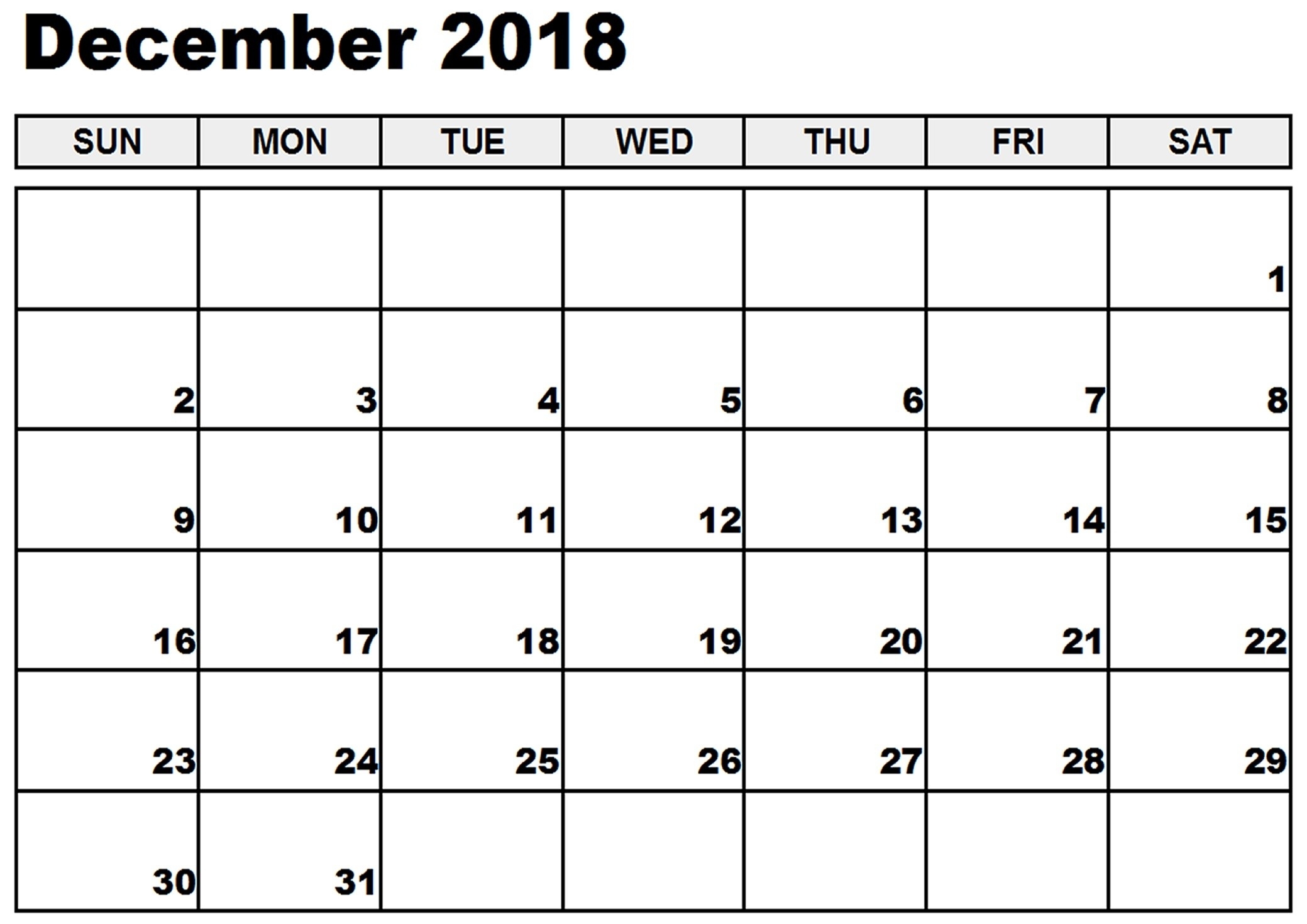 Get Free December 2018 Blank Calendar November 2018 Calendar Full