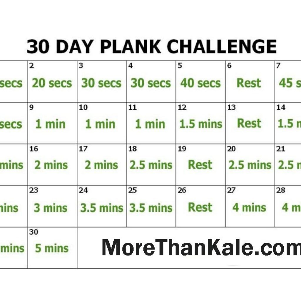 Innovative 30 Day Plank Challenge Printable Calendar Abs Core