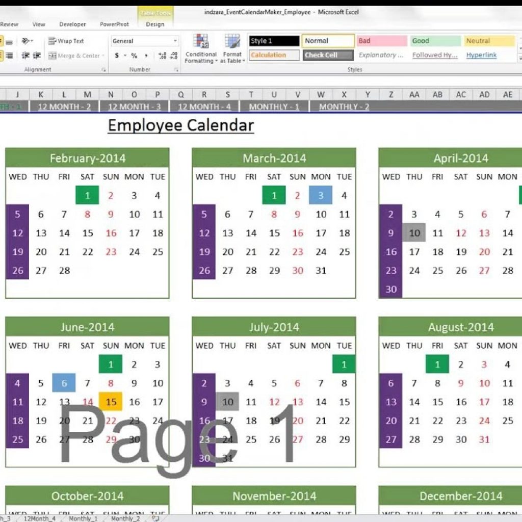 Interactive Calendar Template Printable Calendar Templates 2019