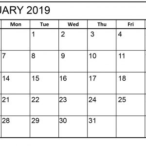 January 2019 Calendar Printable Html January 2019 Calendar