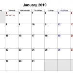 January 2019 Calendar Word Doc Template Of January 2019 Blank