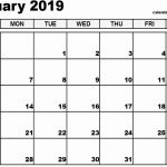 January Month Calendar 2019 Printable 123 Blank January Calendar