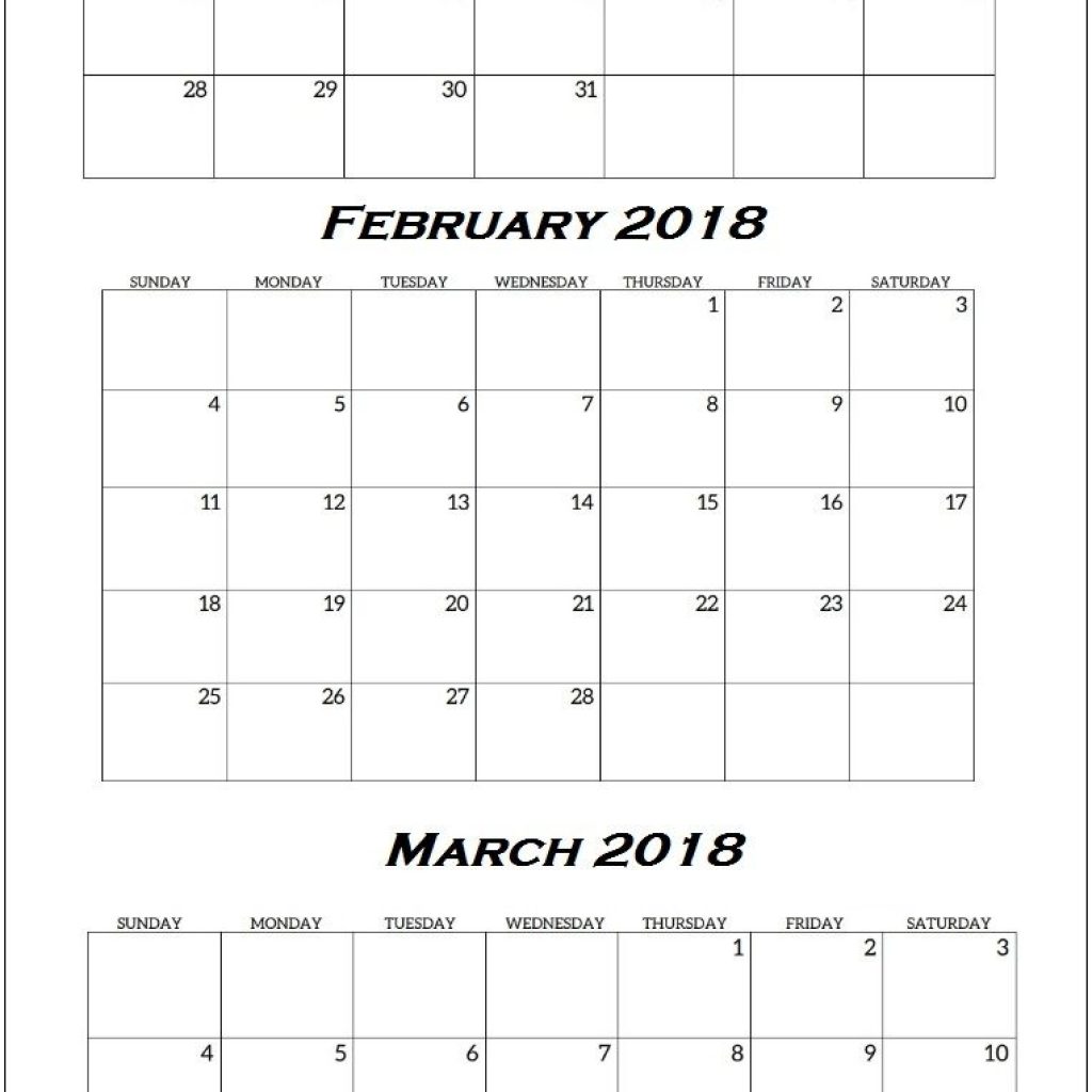 January To March 2018 Quarterly Calendar Maxcalendars Pinterest