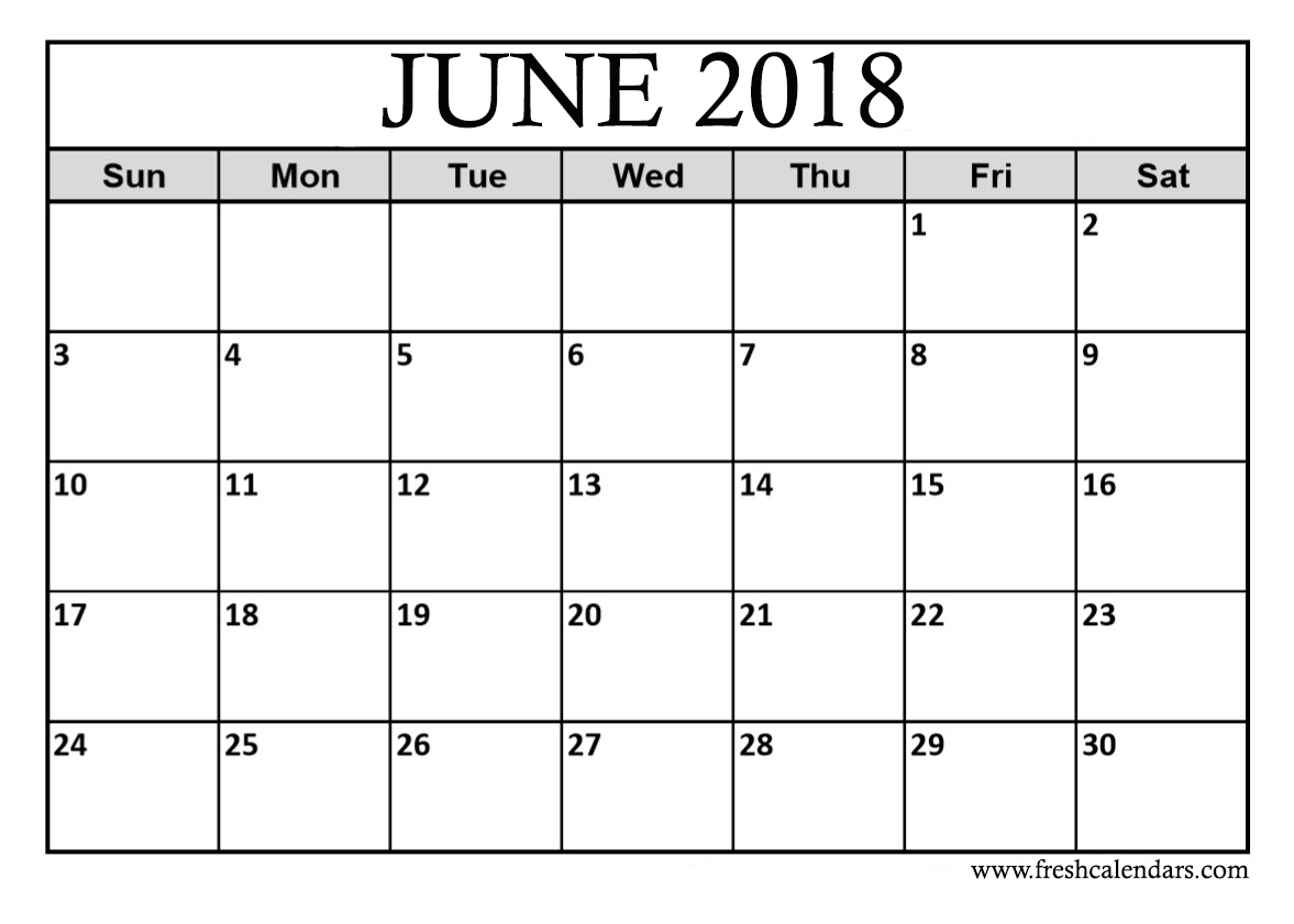 June 2018 Printable Calendars Fresh Calendars