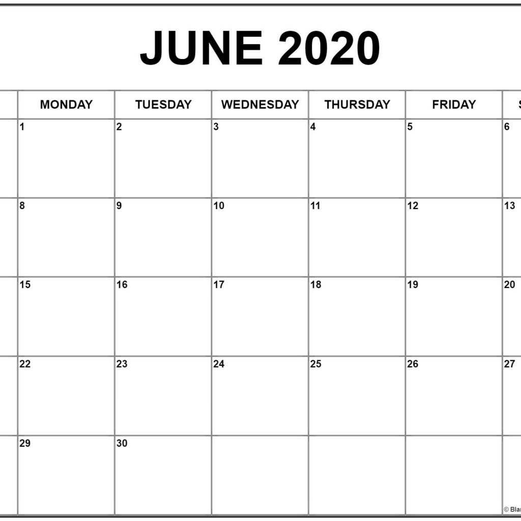 June 2020 Calendar 56 Templates Of 2020 Printable Calendars