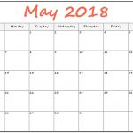 Landscape May Printable Calendar 2018 Vijay Calendar Blank