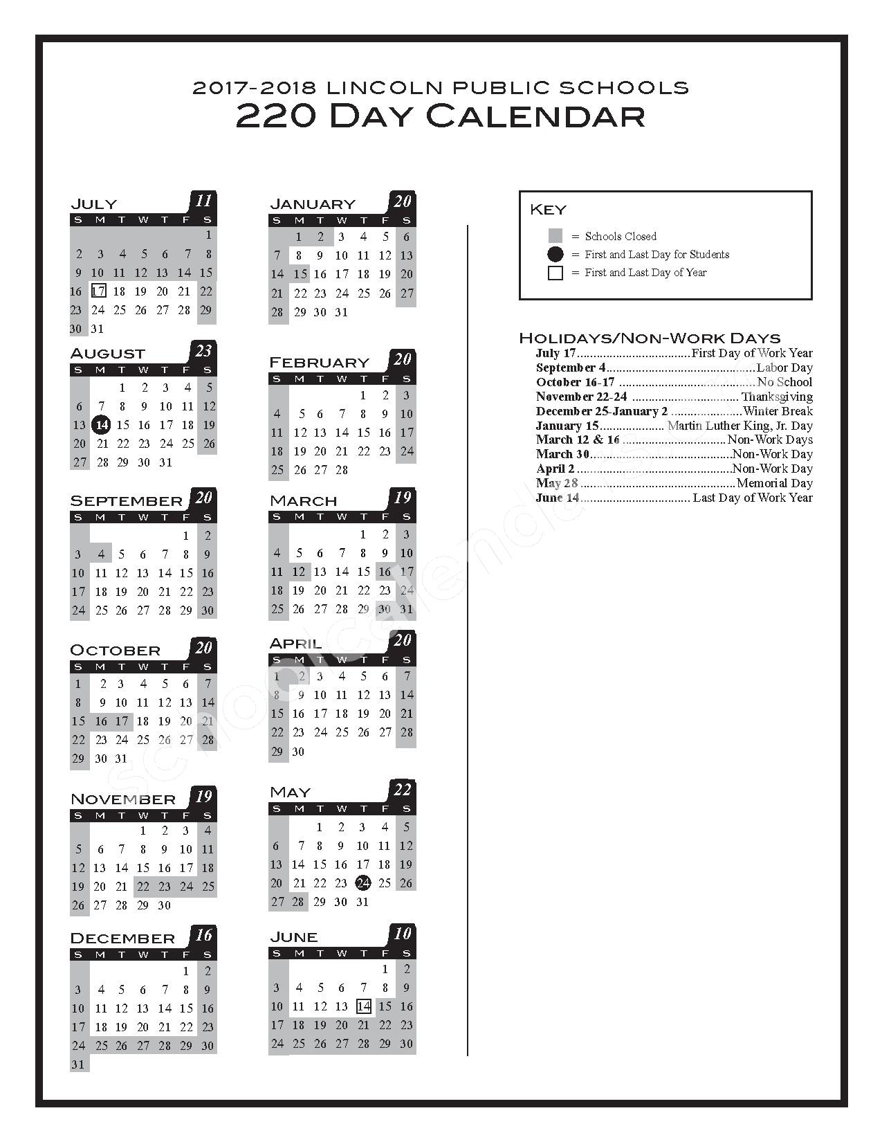 Lincoln Public Schools Calendars Lincoln Ne 