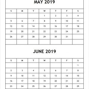 May And June 2019 Calendar Printable Printable Coloring Page For Kids