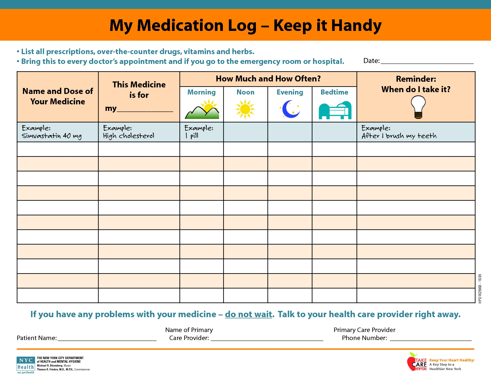 My Medication Log Keep It Handy Alternative Medicine Pinterest 