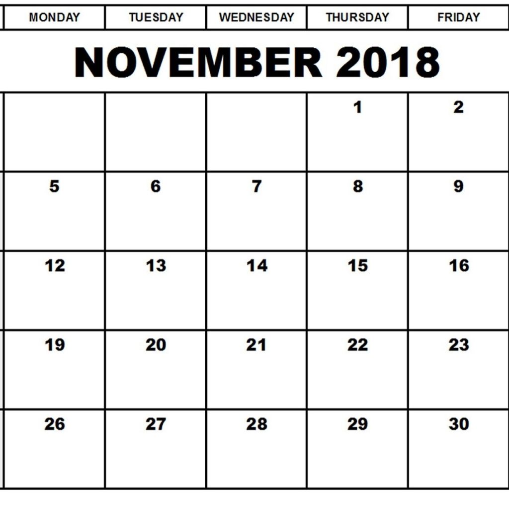 November Printable Calendar Free Download November Calendar