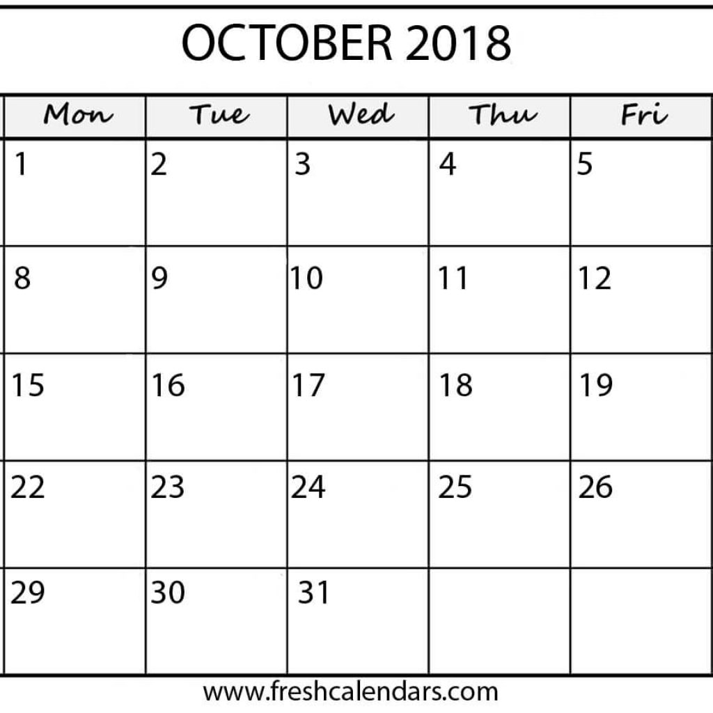 October 2018 Printable Calendars Fresh Calendars