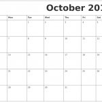 October 2019 Free Printable Calendar