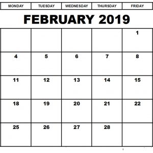 Online February 2019 Calendar Printable Free Online Calendars