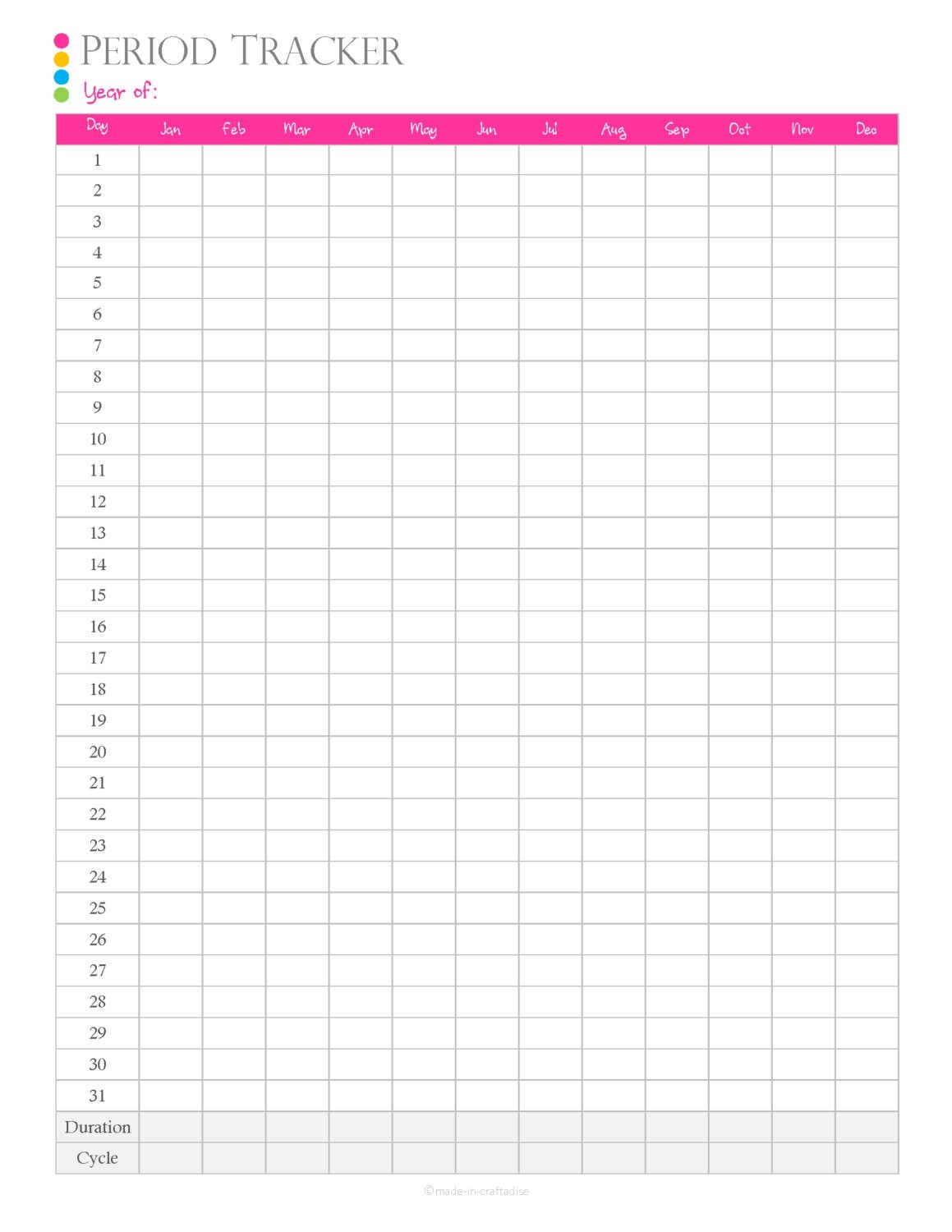 Period Calendar Printable Period Tracker Pdf Planner Menstrual Cycle 