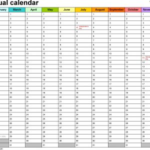 Perpetual Calendars 7 Free Printable Excel Templates