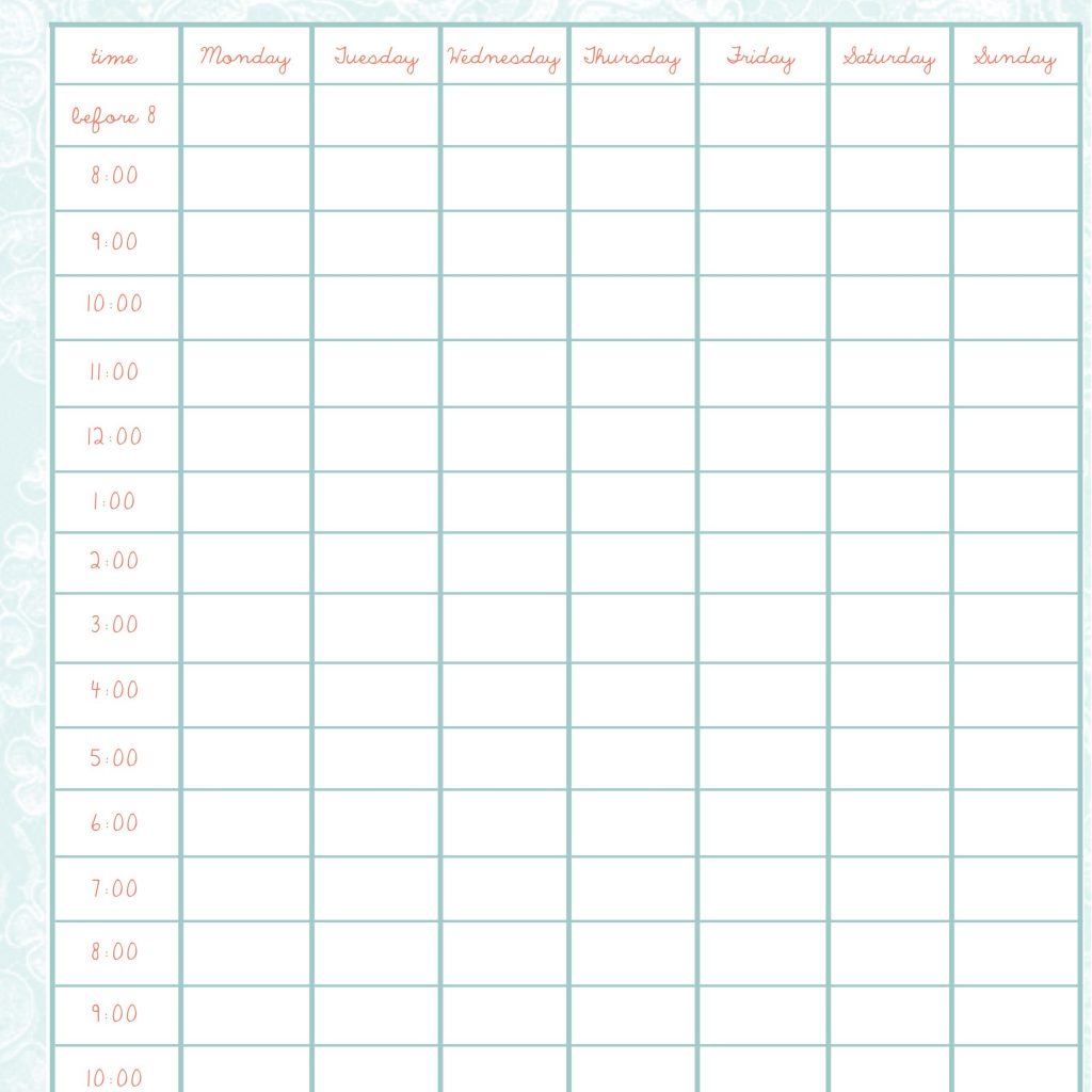 Pin Shelly Sauve On Free Printable Planners Schedule Templates