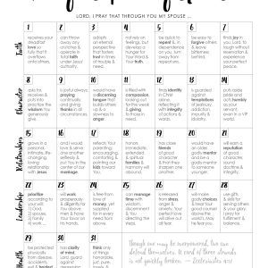 Praying For Your Spouse 1 Month Printable House Mix