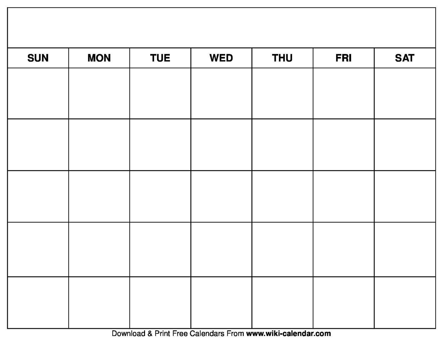 Printable Blank Calendar Templates 