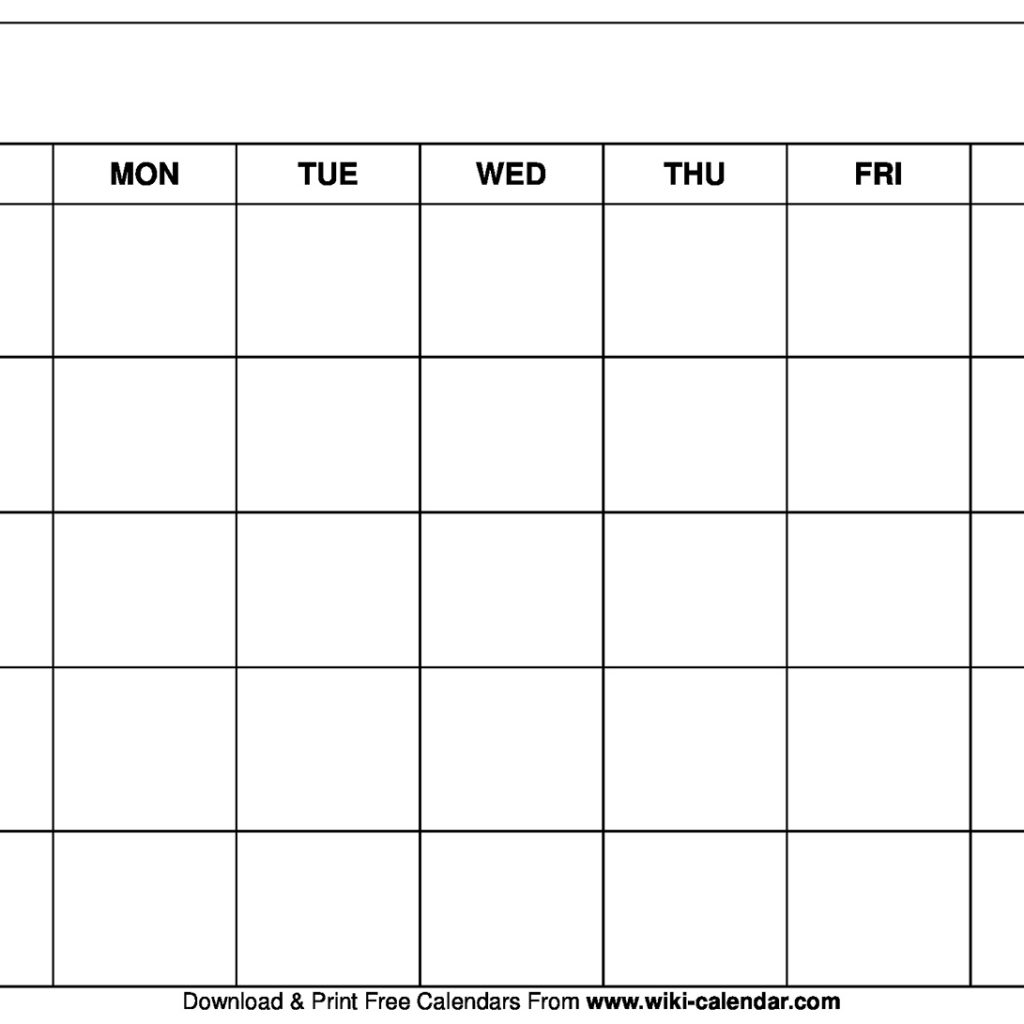 Printable Blank Calendar Templates