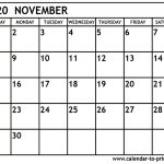 Printable Calendar 2020 November November 2020 Calendar Printable