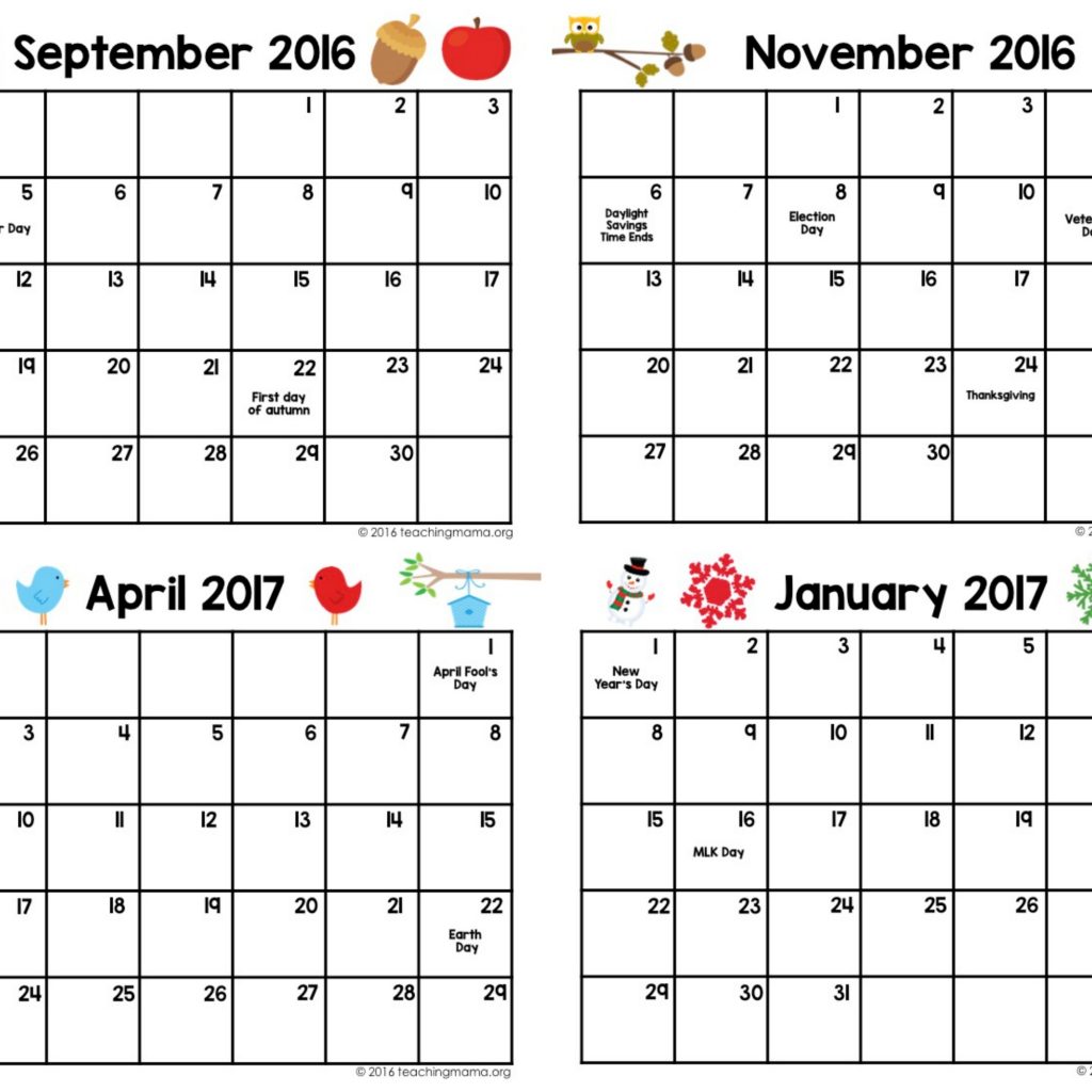 Printable Calendar Preschool Printable Calendar 2019