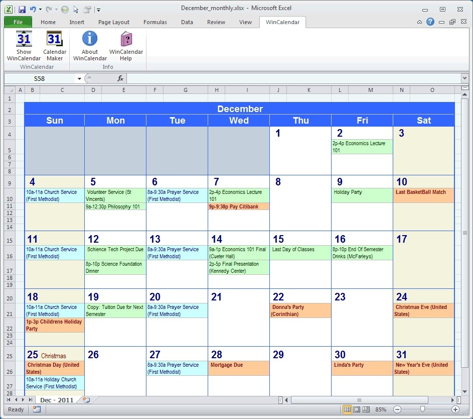 Printable Calendar Software Set Up A New Calendar With Personalized