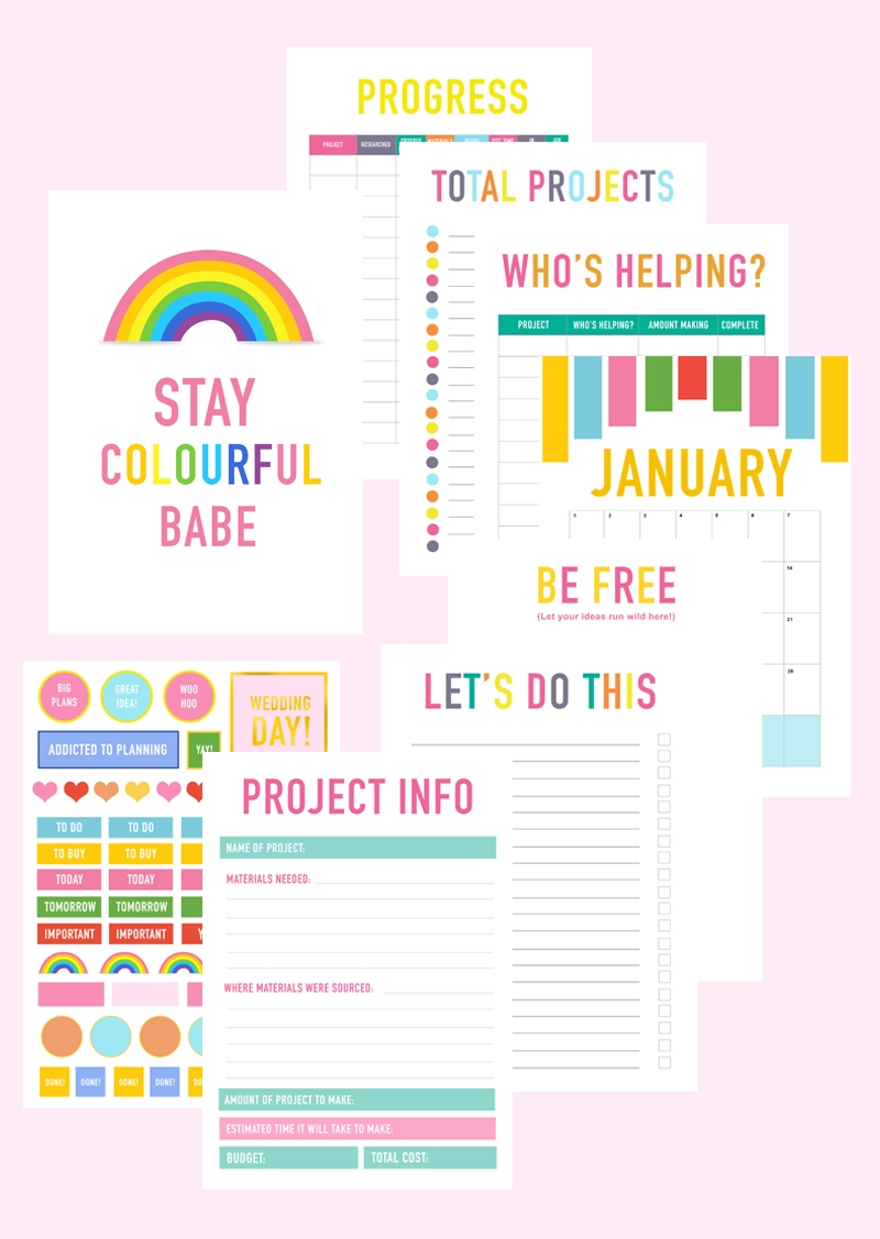 Printable Diy Wedding Planner Organiser With Calendar Stickers