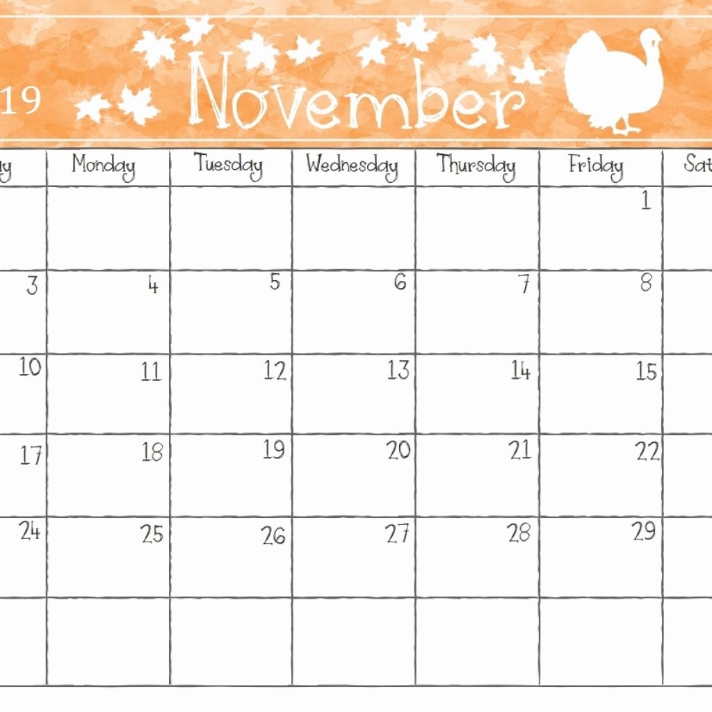 Printable November Calendar 2019 Printable Free November 2019