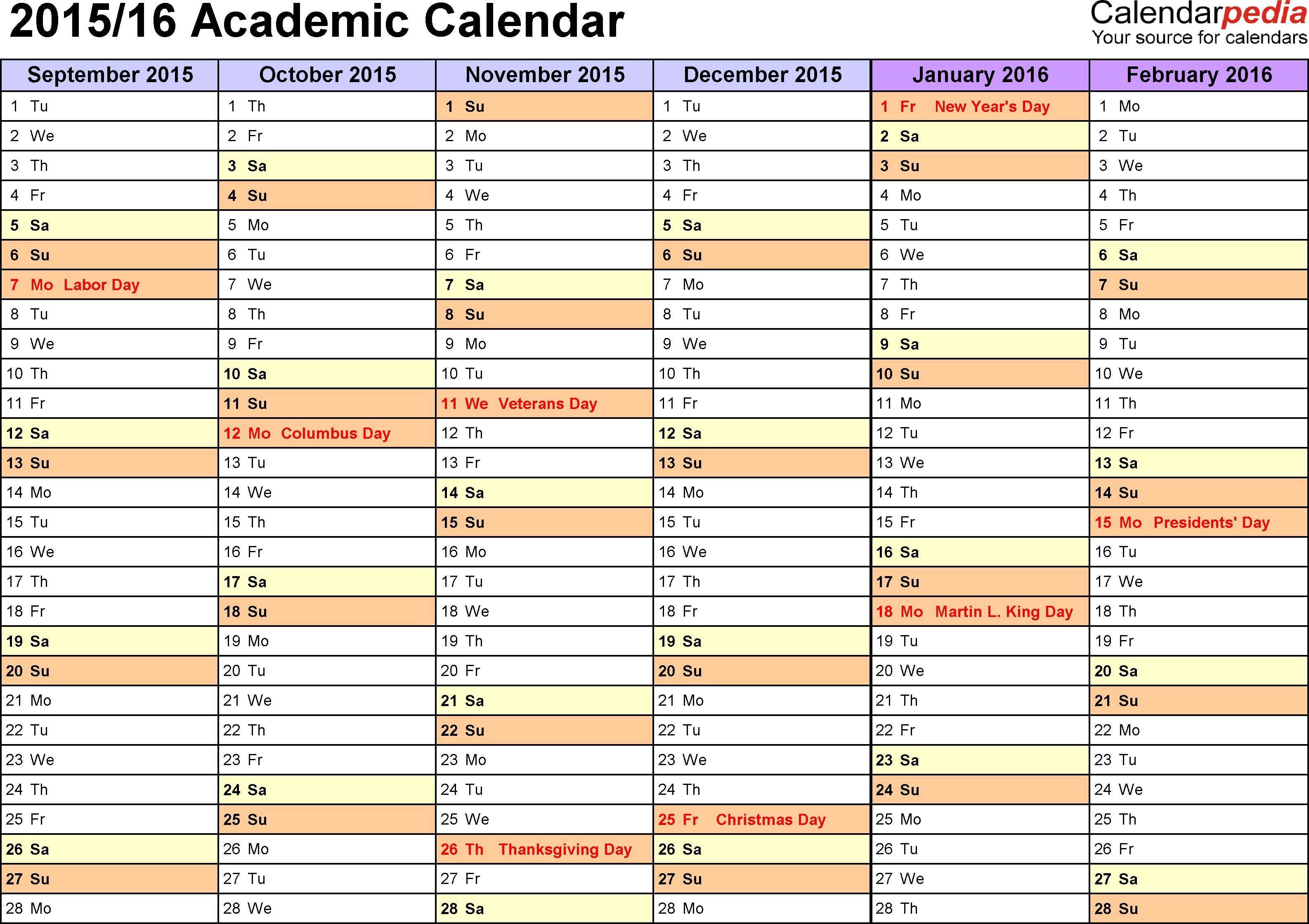 Printable Student Calendar Laraexpolicenciaslatamco 