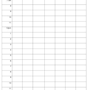 Printable Weekly Hourly Schedule Template List Template