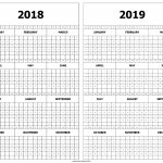 Printable Year At A Glance Calendar 2019 Calendar 2018 And 2019