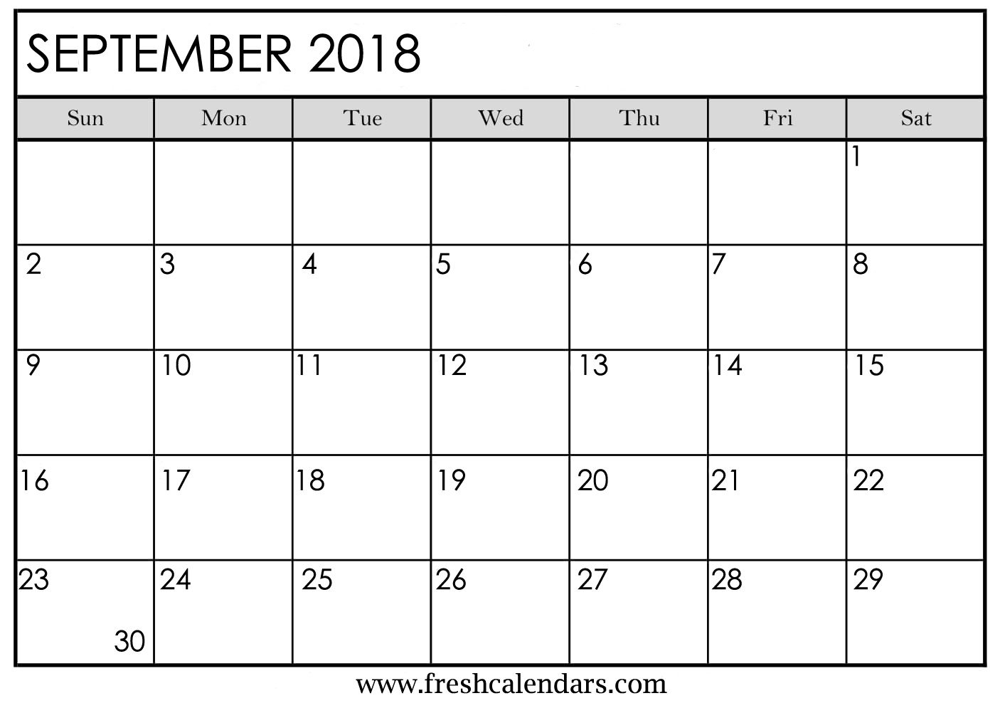 September 2018 Printable Calendars Fresh Calendars 