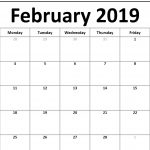 Small 2019 February Printable Calendar Landscape February 2019