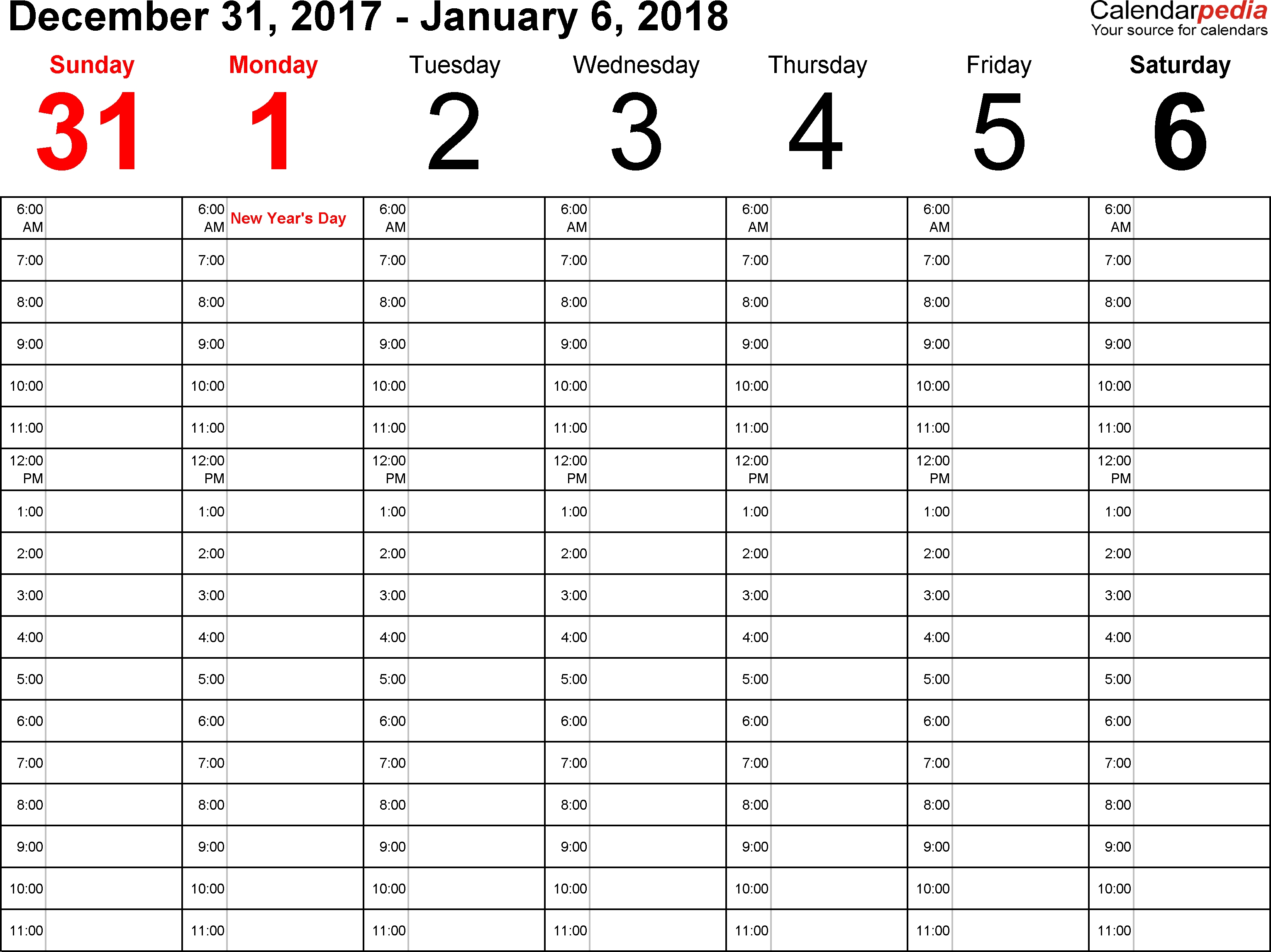 Weekly Calendar 2018 For Word 12 Free Printable Templates