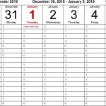 Weekly Calendar 2019 For Pdf 12 Free Printable Templates