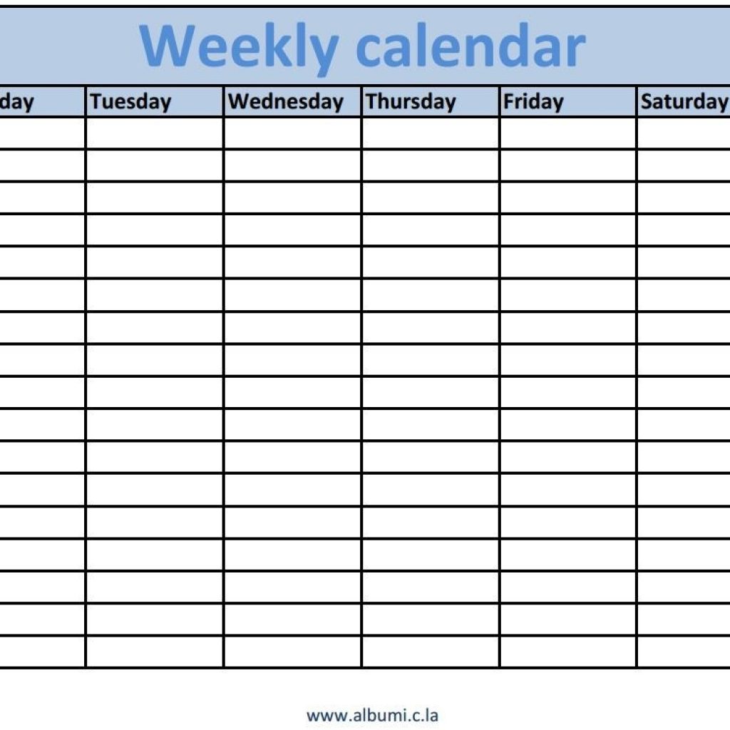 Weekly Calendar Printable Weekly Calendars With Times Printable