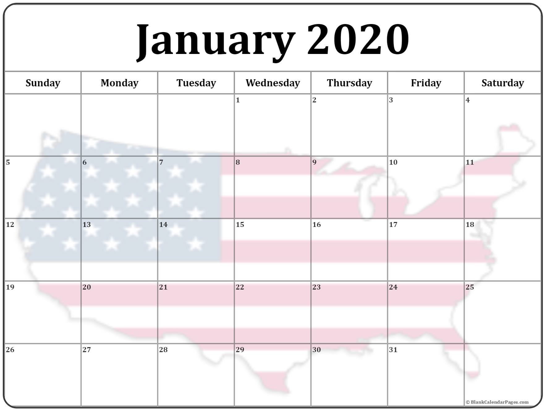 Collection Of January 2020 Photo Calendars With Image Filters