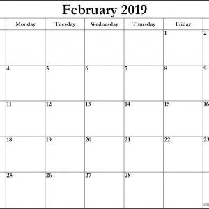 February 2019 Calendar Template